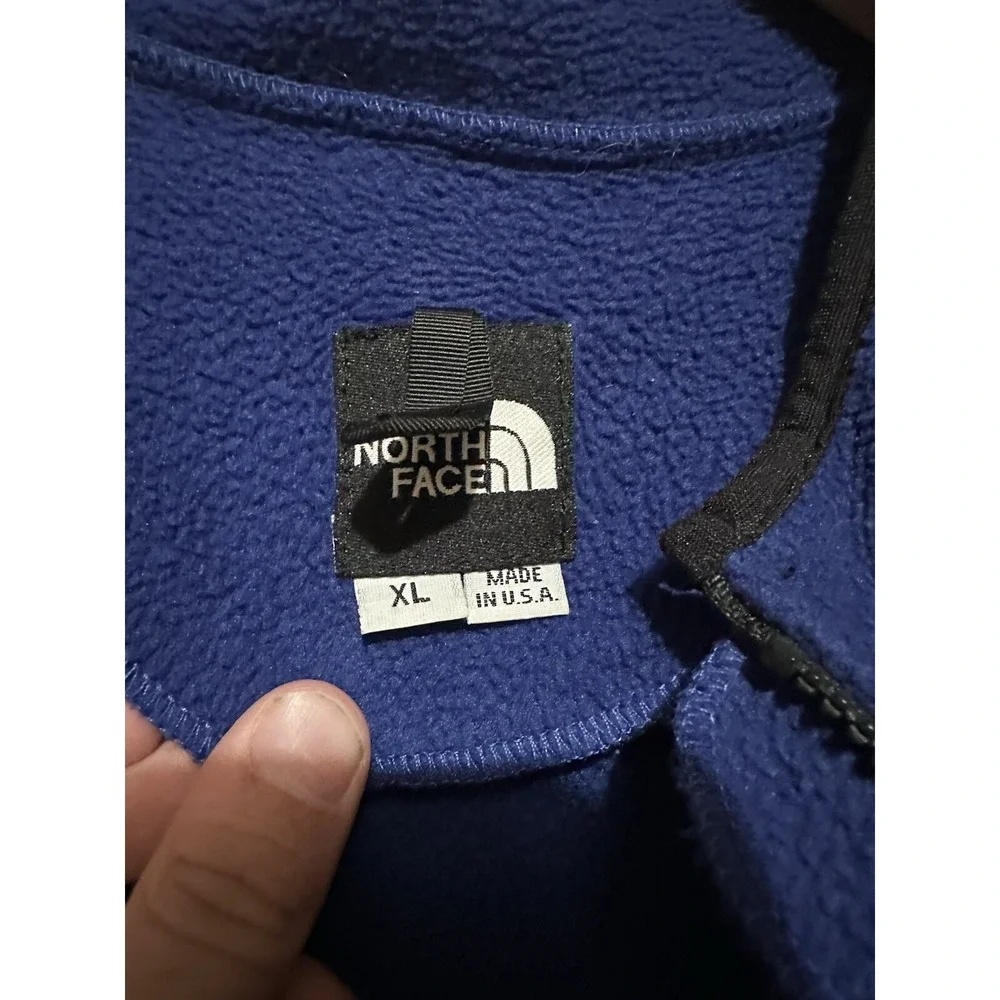 Vintage 90s The North Face Blue Fleece Full Zip Vest Made In USA Lightweight XL‎